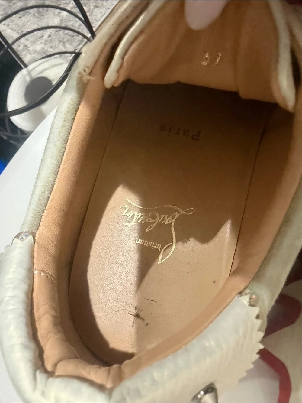 Christian Louboutin Cream and Beige Low-Top Sneaker - Picture 5 of 9
